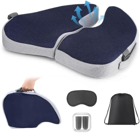 Novabright Foldable Travel Seat Cushion for Airplane, Navy by Unknown