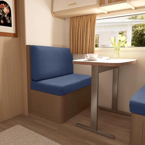 Gollense RV Dinette Cushion Covers Set of 2, Waterproof Stretch Camper Cushion Covers, Sectional Replacement RV Seat Covers for Trailer Couch, Includes 2 Backrest Cover & 2 Bench Cover (Navy) - Image 6