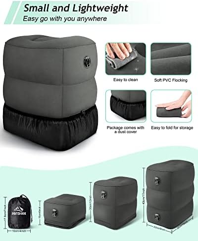Inflatable Travel Pillow & Inflatable Travel Foot Rest Pillow, Adults Travel Essentials Great for Airplane, Office, Home, Trains, Cars - Image 7