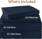 ARlinen 4 PCs Cot Sheets Sets 33" X 75", Egyptian Cotton Fitted Mattress Fits Upto 4"-8" Deep Perfect for Narrow Twin/RV Bunk/Guest Bed Replacement/Camping, Navy Blue - Image 3