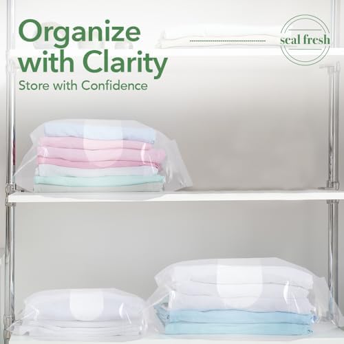 Seal Fresh 5 Gallon Large Plastic Storage Bags - 18 x 24 Inch (60 Count) - Reusable Write-On XXL Extra Large Big Oversized Clear Jumbo Zip Top Bags with Sealable Zipper for Clothes, Travel, Moving - Image 7