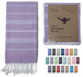 Turkish Beach Towel 100% Organic Cotton Extra Large Oversized (39 x 71 Inches) Quick Dry Sand Free Light Weight Prewashed for Bath Beach Gym Yoga Travel Towel Blanket (Lilac) by MYSTICIMPORTS