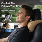 Universal Memory Foam Car Headrest Neck Pillow, Brown, 2 - Image 2