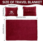 Travel Blanket and Pillow-2-in-1, Ultra-Soft&Compact,Airplane Blanket with Hand Luggage Belt and Backpack Clip,Travelers Accessories Gifts, 61x43 Inches（Burgundy） - Image 2