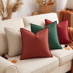 decorUhome Outdoor Waterproof Faux Linen Throw Pillow Covers 24x24 Set of 2 - Image 4