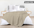 Utopia Bedding 100% Cotton Waffle Blanket Queen Size Khaki, 90x90 Inch - Image 3