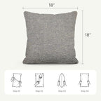 Outdoor Throw Pillow with Inserts, Outdoor Lumbar Pillow Water Resistant for Patio Furniture, 18x18 Inch Outdoor Pillows with Removable Zipper Cover - Image 6