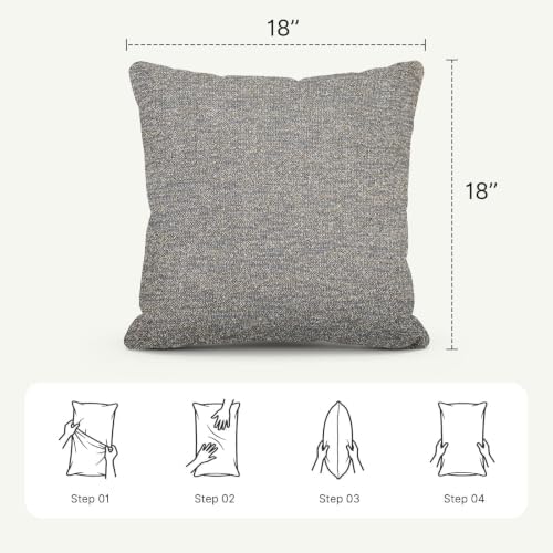 Outdoor Throw Pillow with Inserts, Outdoor Lumbar Pillow Water Resistant for Patio Furniture, 18x18 Inch Outdoor Pillows with Removable Zipper Cover - Image 6