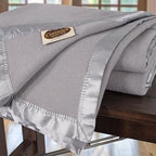 Creswick Woollen Mills 100% Australian Merino Wool Blanket – Soft Warm and Natural with Satin Binding, Breathable Luxury Bedding for All Seasons, (Light Gray, Full/Queen Size) - Image 2