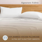 TOSMO Luxury Pillow Case Set of 2 - Cooling Viscose Derived from Bamboo, Oeko-TEX, Breathabl Silky Soft Pillow Cases with Envelope Closure (King / 20x36, Classic White) - Image 2