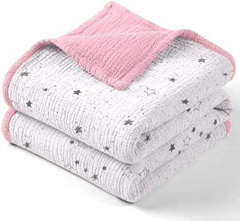 lulumoon Muslin Baby Blanket for Girls: Soft Lightweight Toddler Blanket by Lulumoon