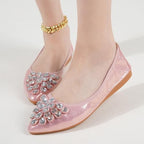 Flats Shoes for Women Rhinestone Wedding Ballerina Shoes Foldable Sparkly Comfort Slip on Flat Dressy Flats - Image 2