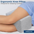 5 STARS UNITED Large Knee Pillow for Side Sleepers - Hip Pain Relief, Memory Foam Leg Cushion for Side Sleeping - Between Legs Pillow for Sciatica & Lower Back Pain, Arctic Gray - Image 2