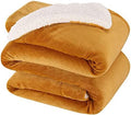 NANPIPER King Size Sherpa Blanket, Soft Fleece Throw for Bed, Reversible Thick Fuzzy Blanket for Winter (Ginger Yellow, 90x108 inches) by NANPIPER