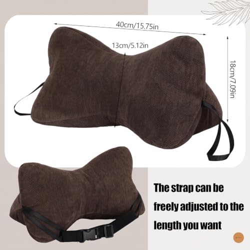AceOrbit Dog Bone Shaped Travel Neck Pillow with Removable Cover,Brown - Image 2