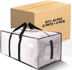 HOMESURE Supports 200lbs Heavy Duty Moving Bags - Strong Zipper & Wrap-Around Handles - Water-Resistant Storage Totes, Durable Alternative to Moving Boxes - 40 Pack - Semi-Transparent by testVendor01-gamma