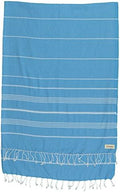 Bersuse Towels Anatolia XL Beach Blanket Throw Blanket Turkish Towel 100% Cotton Extra-Large Quick-Dry Lightweight Premium Peshtemal Towel - 61x82 Inches, Ocean Blue by Bersuse