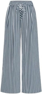 PRETTYGARDEN Womens Pants Elastic Waist Striped Lightweight Palazzo Pant by PRETTYGARDEN