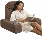 Reading Pillow/Backrest Pillow with Arms, Cup Holder & Phone Pocket by AMCATON