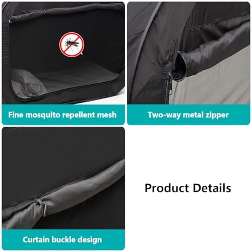 NKM Twin Bed Canopy Indoor Tent for Adults,Blackout Bed Tent,Portable Black Folding Sleep Tent - Image 6