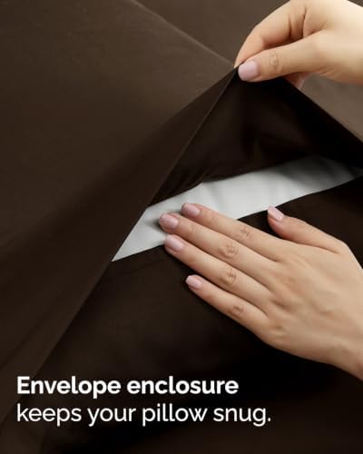 Cal King 6 Piece Bed Sheet Set - Soft & Cooling Sheets - Chocolate Brown - Image 5