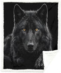 Black Wolf Sherpa Blanket Animal Print Throw Blanket for Men Soft Warm Cozy 60x80 Inches Dark Power Design Bedroom Couch Decor Gift for Birthday Housewarming Anniversary by Sleepwish