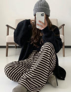 TARSE Women's Striped Barrel Pants Wide Leg Lounge Pants - Image 4