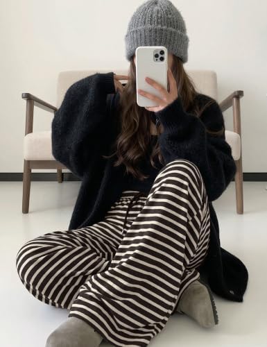 TARSE Women's Striped Barrel Pants Wide Leg Lounge Pants - Image 4