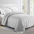 puredown® California King Blanket - Soft Lightweight Down Blanket for All Seasons, Cozy Warm Luxury Bed Blanket with Satin Trim, Light Gray (110"X98") by Puredown