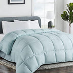 COHOME California King Size Comforter, All-Season Quilted Down Alternative Duvet Insert, Luxury Hotel GentleSoft Comforter with Anti-Clump Tech & 8 Tabs - Reversible - Aqua 96 x104 inches by COHOME