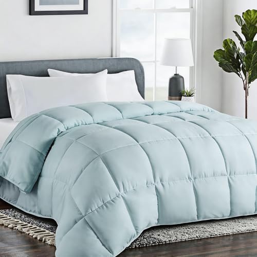 COHOME California King Size Comforter, All-Season Quilted Down Alternative Duvet Insert, Luxury Hotel GentleSoft Comforter with Anti-Clump Tech & 8 Tabs - Reversible - Aqua 96 x104 inches by COHOME