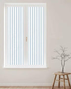 Window Privacy Film Frosted, Blue Stripes Reusable Static Cling Window Tints, Farmhouse Vertical Lines Modern Minimalist Heat Control Windows Films for Offices, Balcony, 29.5 x 118 Inches - Image 2