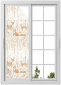 Window Privacy Film Frosted, Thanksgiving Reusable Static Cling Window Tints, Fall Deer Fox Animals Orange Leaves Vines Heat Control Windows Films for Offices, Balcony, 29.5 x 118 Inches by Unknown
