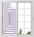 Window Privacy Film Frosted, Purple White Geometric Static Cling Door Window Covering, Square Minimalist Modern UV Blocking Windows Film for Office, Hotel, Bedroom, 29.5 x 78.7 Inches by Unknown