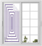 Window Privacy Film Frosted, Purple White Geometric Static Cling Door Window Covering, Square Minimalist Modern UV Blocking Windows Film for Office, Hotel, Bedroom, 29.5 x 78.7 Inches by Unknown