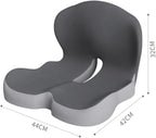 Orthopedic Cushion Seat Cushion,L-Shaped Lumbar Support,Breathable,Design for Office Chair,Car,Wheelchair Ergonomic Non Slip MemoryFoam Seat Skin with Back Support (Light Grey-a) - Image 6
