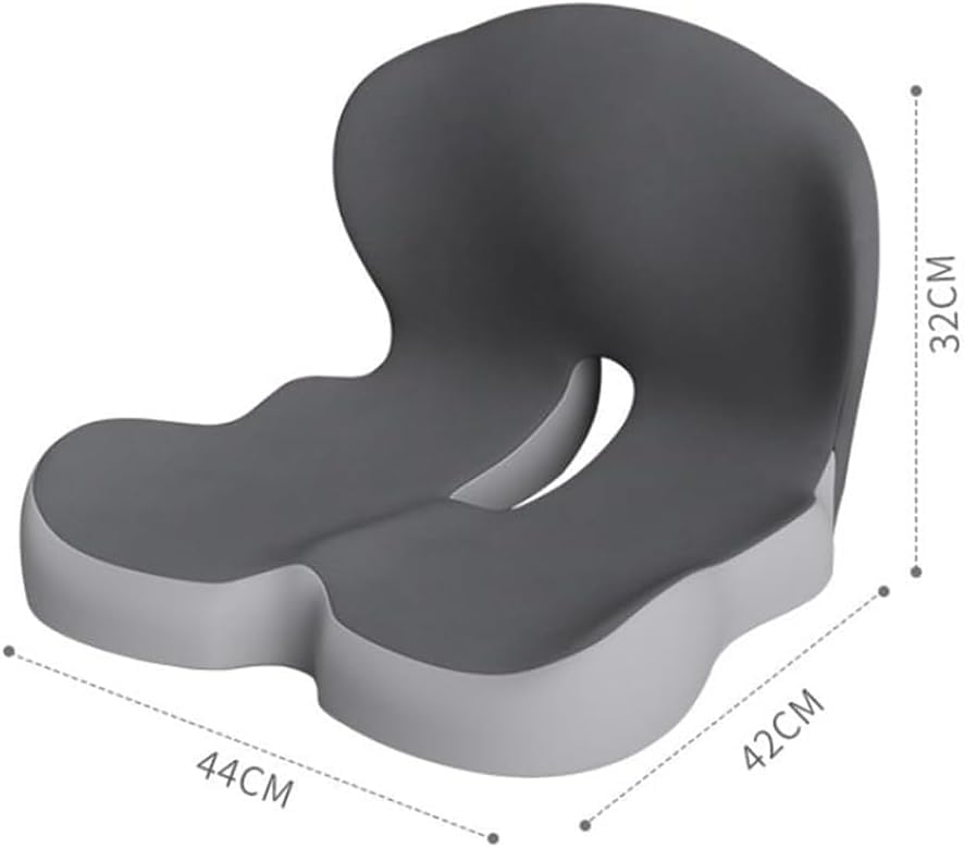 Orthopedic Cushion Seat Cushion,L-Shaped Lumbar Support,Breathable,Design for Office Chair,Car,Wheelchair Ergonomic Non Slip MemoryFoam Seat Skin with Back Support (Light Grey-a) - Image 6