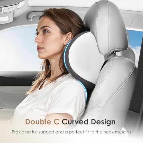 FLORICH Car Seat Cushion & Lumbar Support Pillow & Car Neck Pillow, Ergonomic Memory Foam Driving Seat Cushion for Back & Sciatica Pain Relief, Non-Slip Washable Cushion for Car, Driver, Office-Gray - Image 4