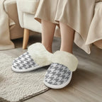 Cotton Slippers With Fluffy Edges House Slippers Non‑Slip Sole - Image 2