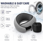 Travel Pillow for Airplane, Memory Foam Neck Pillow for Travel with Chin Support, Washable Cover & Storage Bag, Ergonomic 360° Neck Support for Long Flights, Car, Office, Home, Max Grey - Image 4