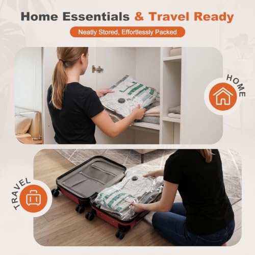 Rechargeable Wireless Pump Travel Vacuum Bags, 15 Pack Portable Storage Bags for Travel and Home, Compression Packing Seal for Clothing, Clothes, Blankets, Luggage, Suitcase (15) - Image 4