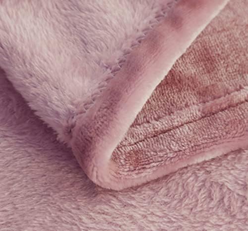 SOCHOW Flannel Fleece Blanket Queen Size, Dusty Pink, 90x90 inches - Image 5