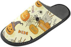 House Slide Slippers Unique Pumpkin Mug Decor Bats - Image 4
