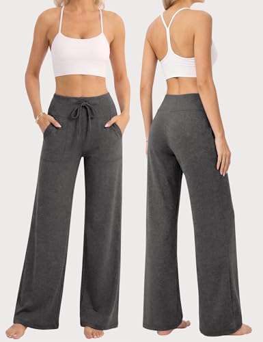 3 Pack Pajama Pants Women Wide Leg Lounge Yoga Pants with Pockets - Image 2