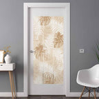 Window Privacy Film Frosted, Beige Palm Trees Tropical Non-Adhesive Static Cling Window Tint, Summer Beach Botanical Insulated Windows Frosted Films for Living Room, 35.4 x 78.7 Inches - Image 3
