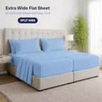 Kickoff Viscose Bamboo Sheets Split King Size 5-pc 100% Organic Bamboo Viscose Bed Cooling Sheets Split King Size Set Cool Bedding for hot Sleepers Sheet Set - Gift Ready Packaging (Light Blue, SK) - Image 3