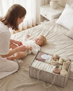 Blissful Diary Baby Diaper Caddy Organizer, Nursery Storage,Sand - Image 6