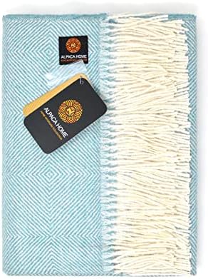 Alpaca Home | Dynasty Throw Blanket | 100% Pure Baby Alpaca Wool • Hypoallergenic, Soft & Cozy • Ethically Sourced | Softer & Warmer Than Wool (Waterworks) - Image 4