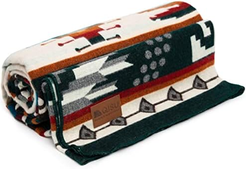 QISU Wool Blanket Throw | Large, Beautiful, Warm, Variegated, Handmade in Ecuador by Local Artisans | 94″ x 78″ | Ultra-Soft, Hypoallergenic, Breathable | Non-Itchy or Scratchy Fabric (Collard Trogon) by QISU