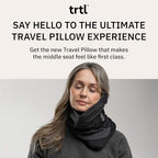trtl Travel Pillow Cool for Neck Support - Cooling Travel Pillow for Airplanes - Breathable Fabric - Lightweight, Easy to Carry - for Traveling on Flights, Cars, and Trains - Black/Grey - Image 2